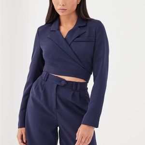 4th & Reckless Zane Cropped Navy Blazer